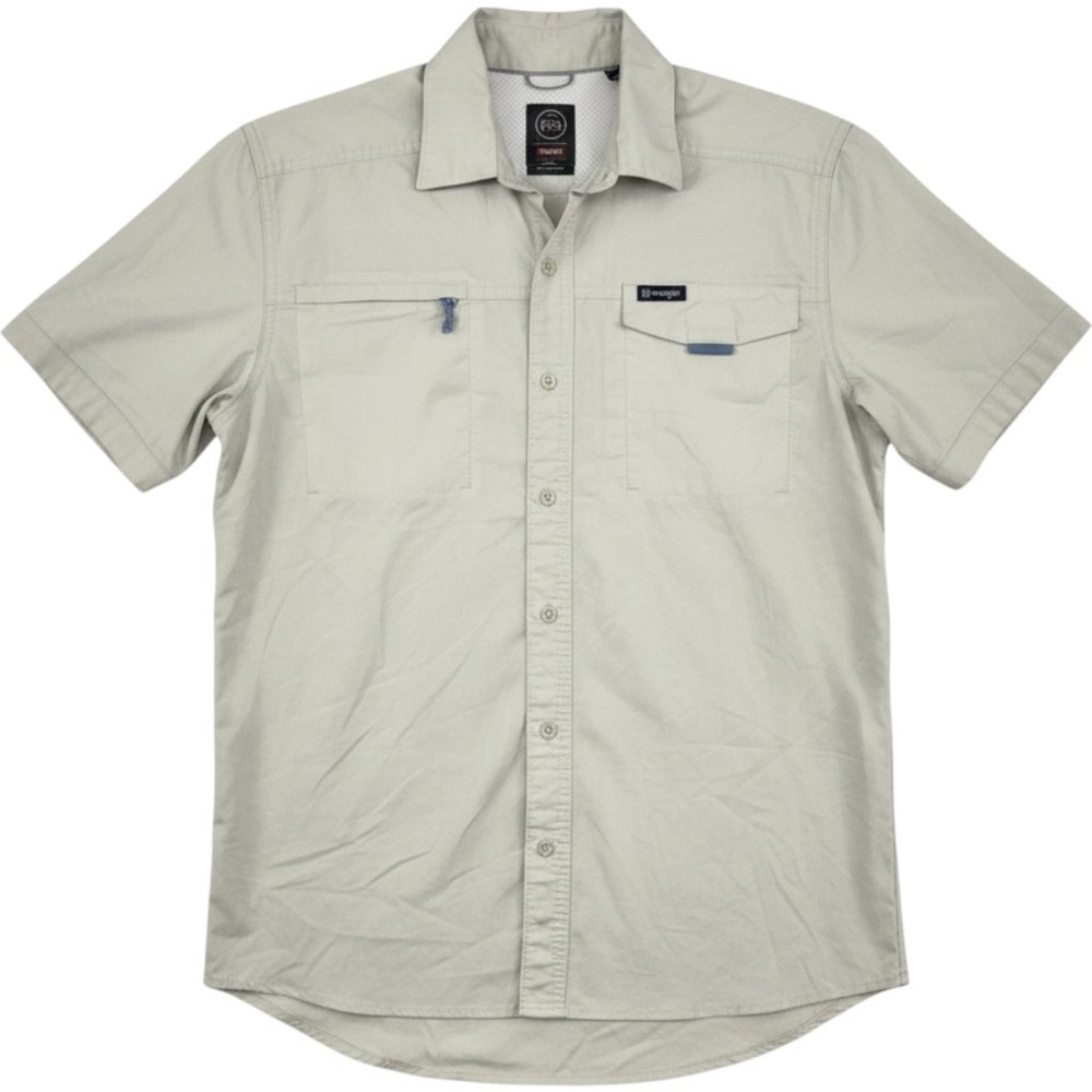 Wrangler ATG Mens Utility Shirt Green Vented Outdoor Hiking Short Sleeve Small